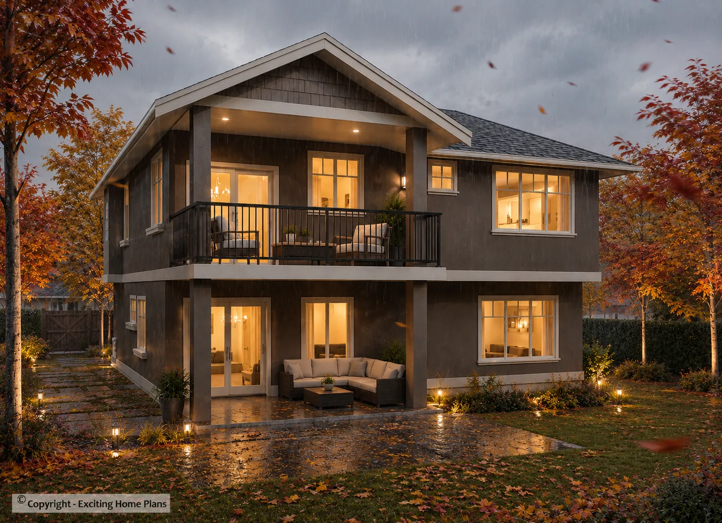 Dviejų aukštų namo projektas 234 m²: 3 Miegamieji, 3 Vonios, Garažas