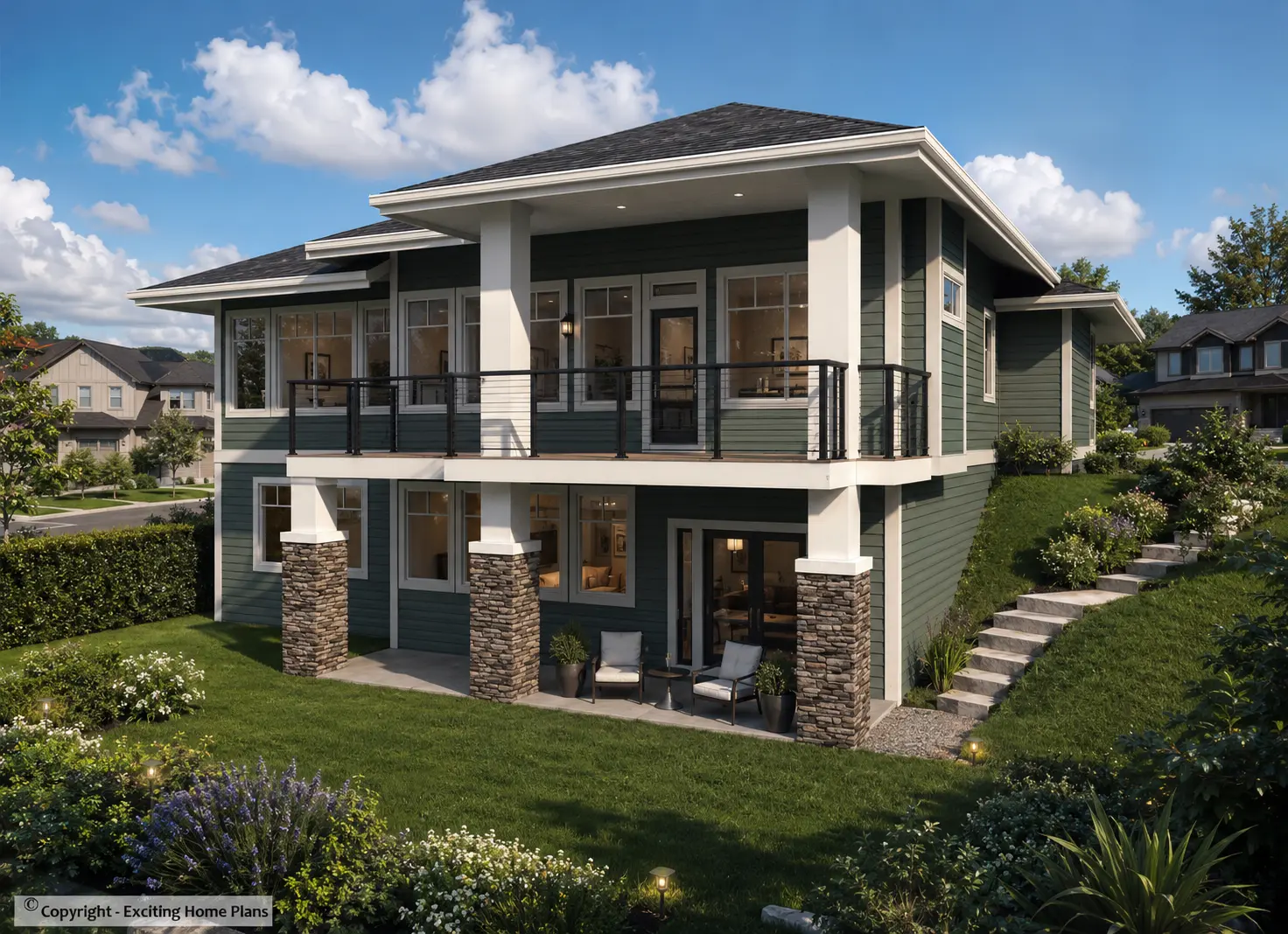 Vieno aukšto namo projektas + rūsiu 305 m²: 4 Miegamieji, 3 Vonios, Atvira virtuvė, Garažas