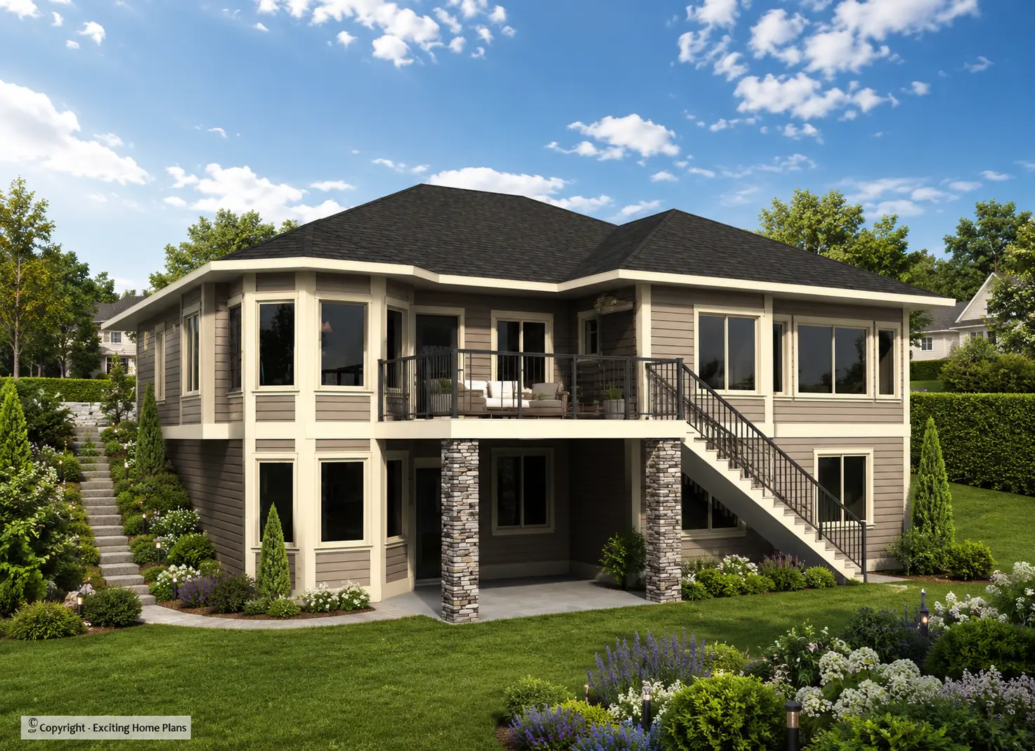 Vieno aukšto namo projektas + rūsiu 321 m²: 6 Miegamieji, 3 Vonios, Atvira virtuvė, Garažas