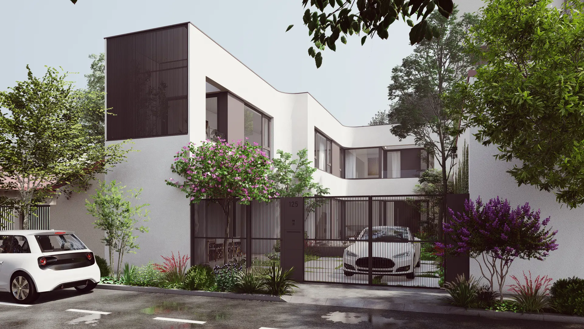 Trijų aukštų namo projektas 235 m²: 4 Miegamieji, 3 Vonios, be Garažo