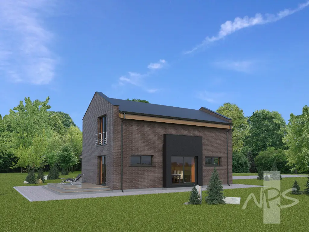 Dviejų aukštų namo projektas 183 m²: 2 Miegamieji, 2 Vonios, Atvira virtuvė, Garažas