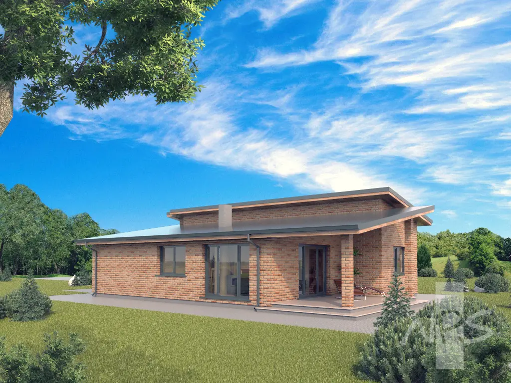 Vieno aukšto namo projektas 142 m²: 3 Miegamieji, 1 Vonios, Garažas