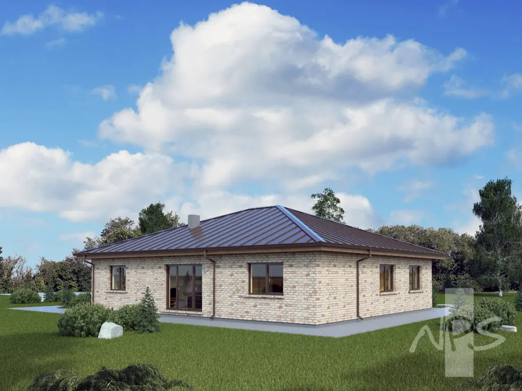 Namo projektas 164 m²: Aukšto, 3 Miegamieji, 1 Vonios, Stoginė