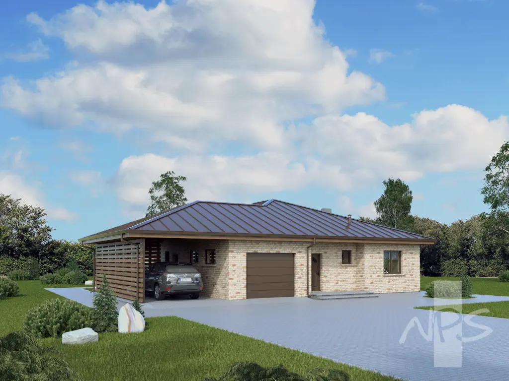 Namo projektas 164 m²: Aukšto, 3 Miegamieji, 1 Vonios, Stoginė