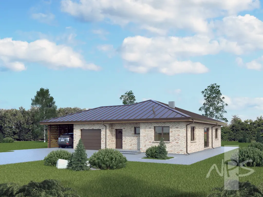 Namo projektas 164 m²: Aukšto, 3 Miegamieji, 1 Vonios, Stoginė