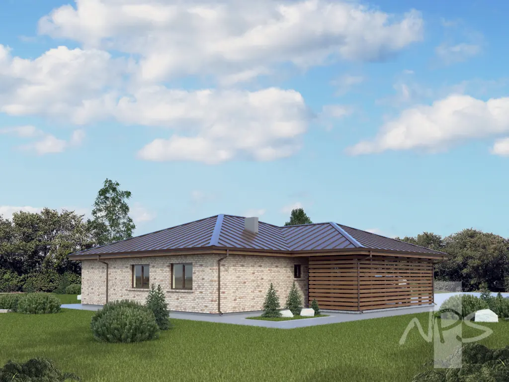 Namo projektas 164 m²: Aukšto, 3 Miegamieji, 1 Vonios, Stoginė
