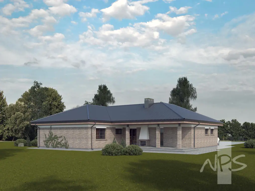 Namo projektas 173 m²: Aukšto, 4 Miegamieji, 1 Vonios, Atvira virtuvė, Garažas