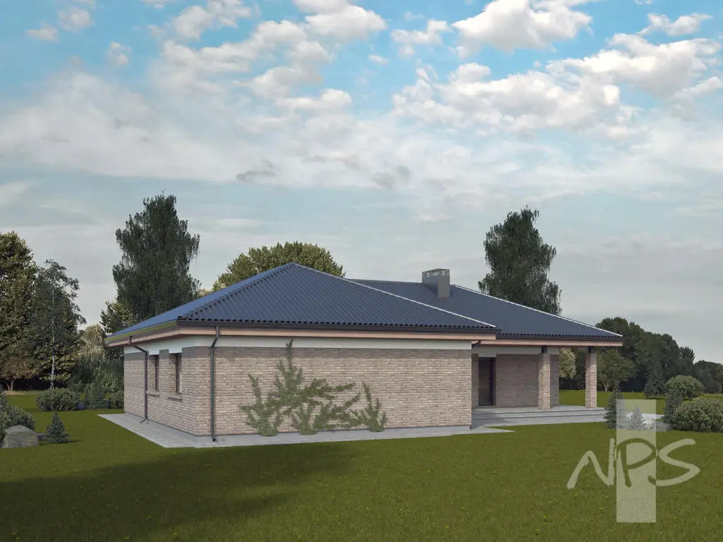 Namo projektas 173 m²: Aukšto, 4 Miegamieji, 1 Vonios, Atvira virtuvė, Garažas