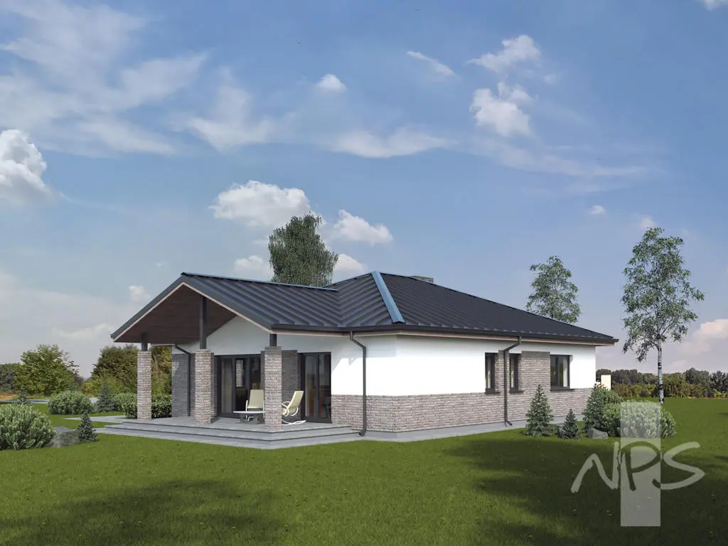 Namo projektas 147 m²: Aukšto, 3 Miegamieji, 2 Vonios, Atvira virtuvė, Garažas