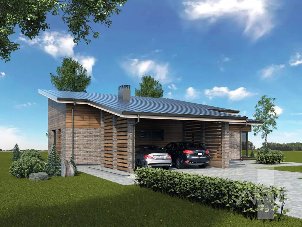 Namo projektas 175 m²: Aukšto, 3 Miegamieji, 2 Vonios, Atvira virtuvė, Stoginė