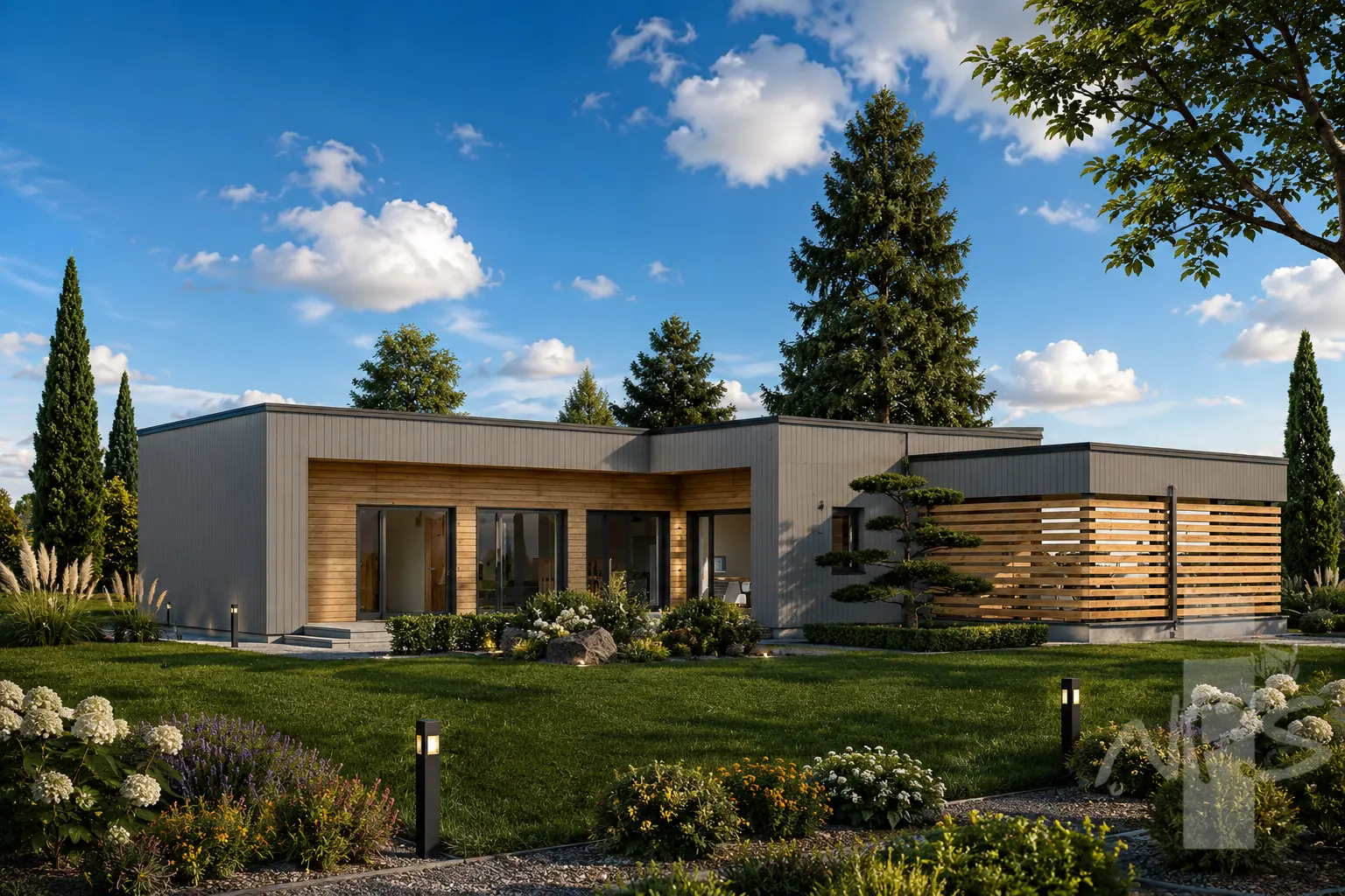 Namo projektas 129 m²: Aukšto, 3 Miegamieji, 2 Vonios, Atvira virtuvė, Garažas