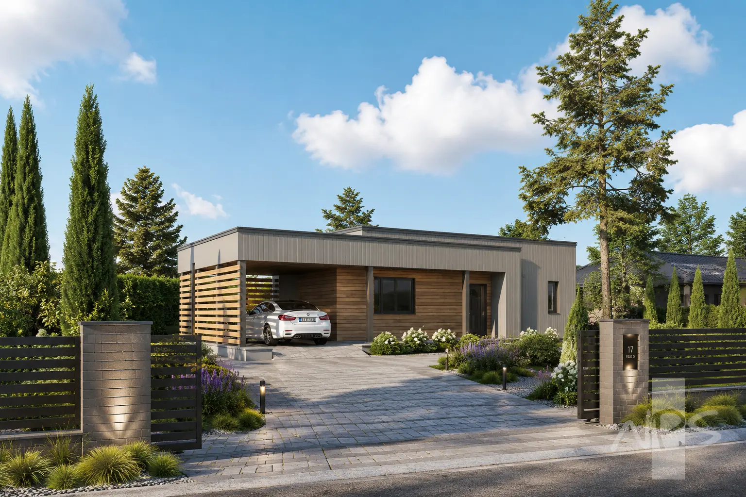 Namo projektas 129 m²: Aukšto, 3 Miegamieji, 2 Vonios, Atvira virtuvė, Garažas