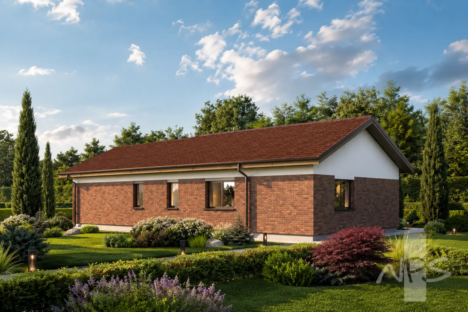 Namo projektas 118 m²: Aukšto, 3 Miegamieji, 1 Vonios, Atvira virtuvė, Garažas