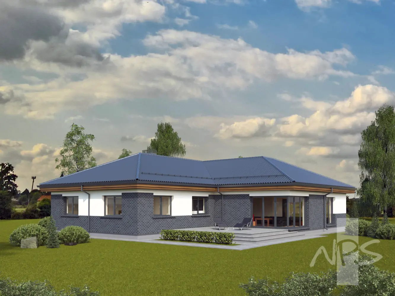 Namo projektas 189 m²: Aukšto, 3 Miegamieji, 2 Vonios, Atvira virtuvė, Garažas