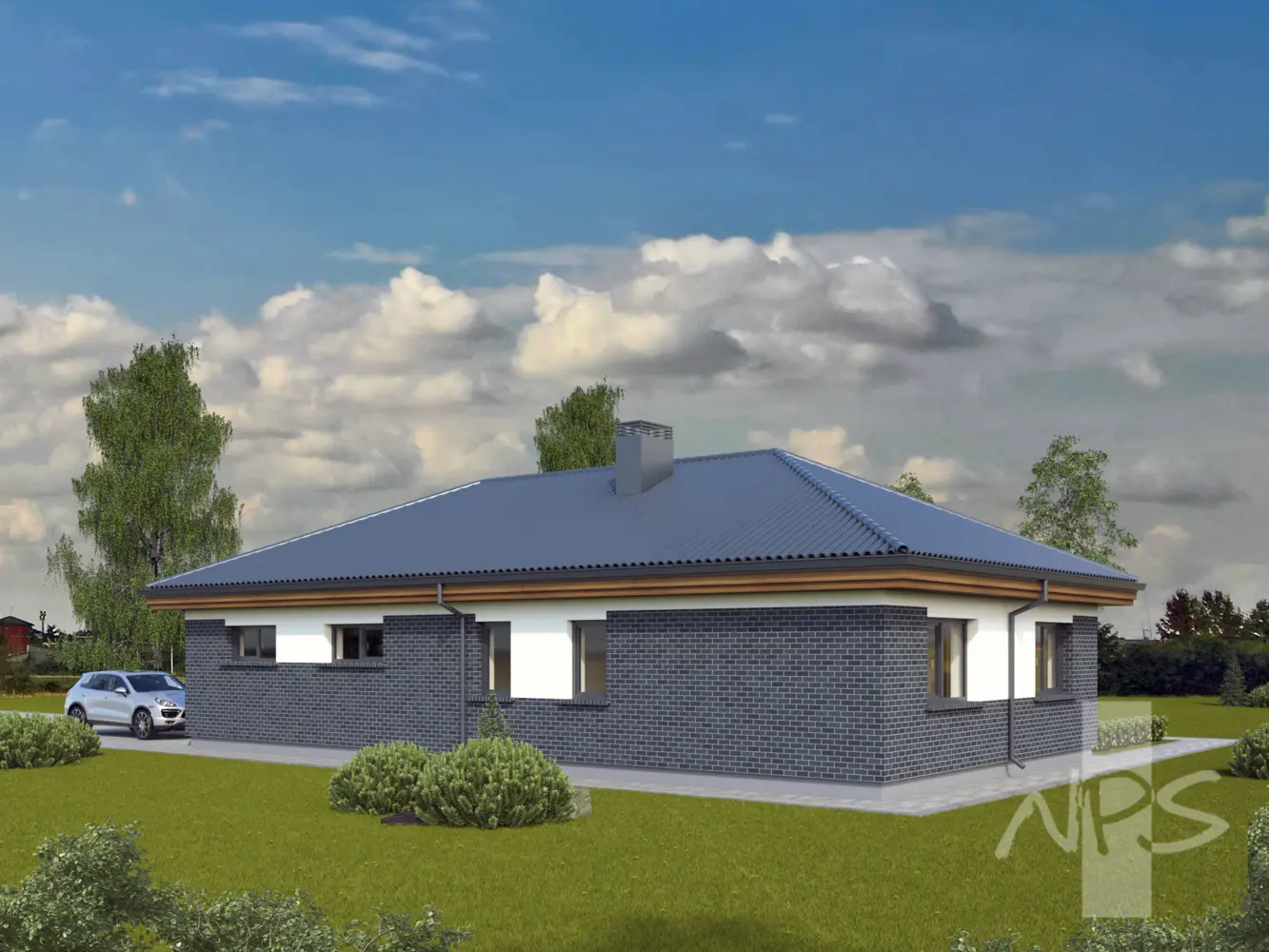 Namo projektas 189 m²: Aukšto, 3 Miegamieji, 2 Vonios, Atvira virtuvė, Garažas
