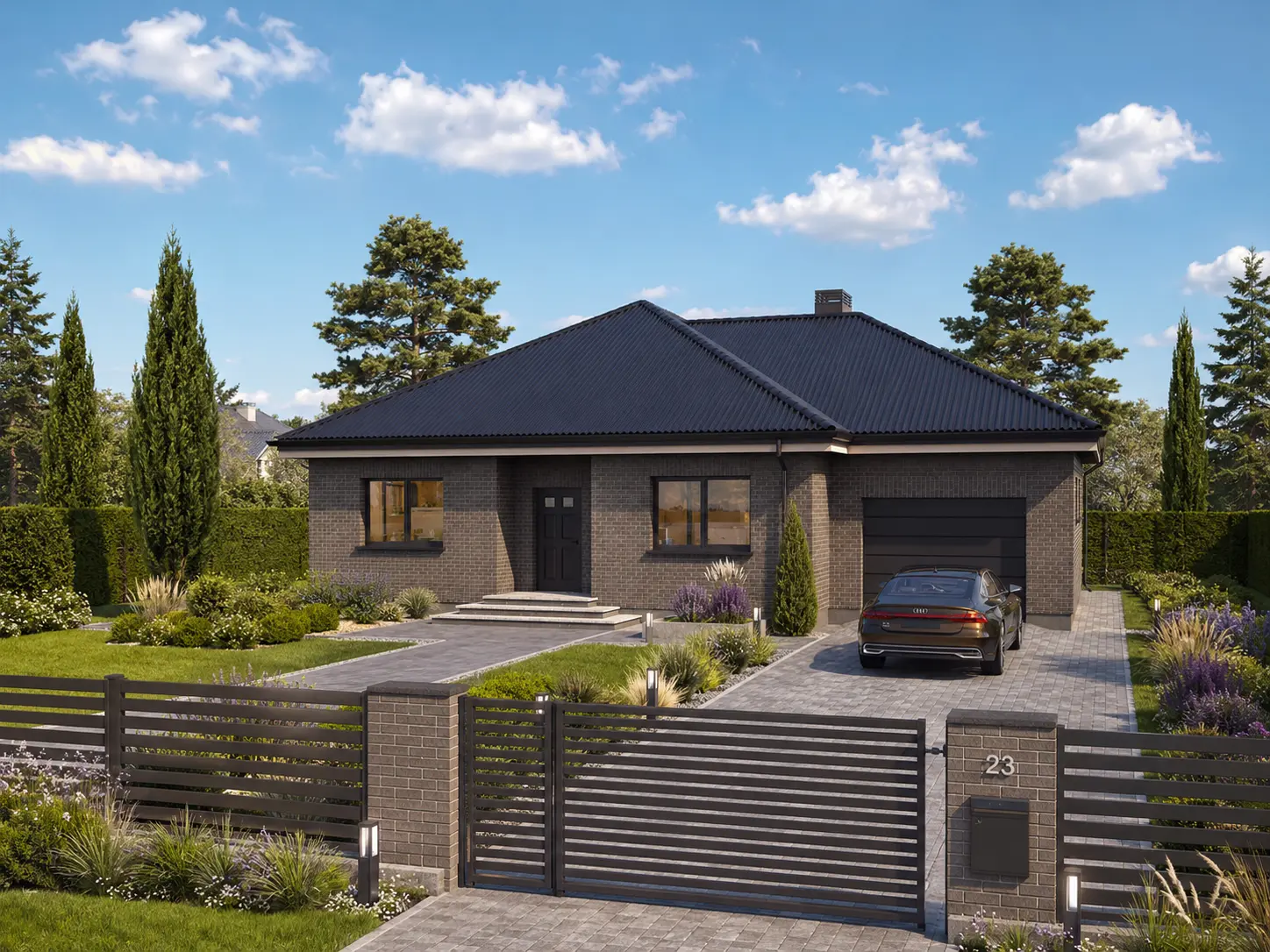 Namo projektas 133 m²: Aukšto, 3 Miegamieji, 1 Vonios, Garažas