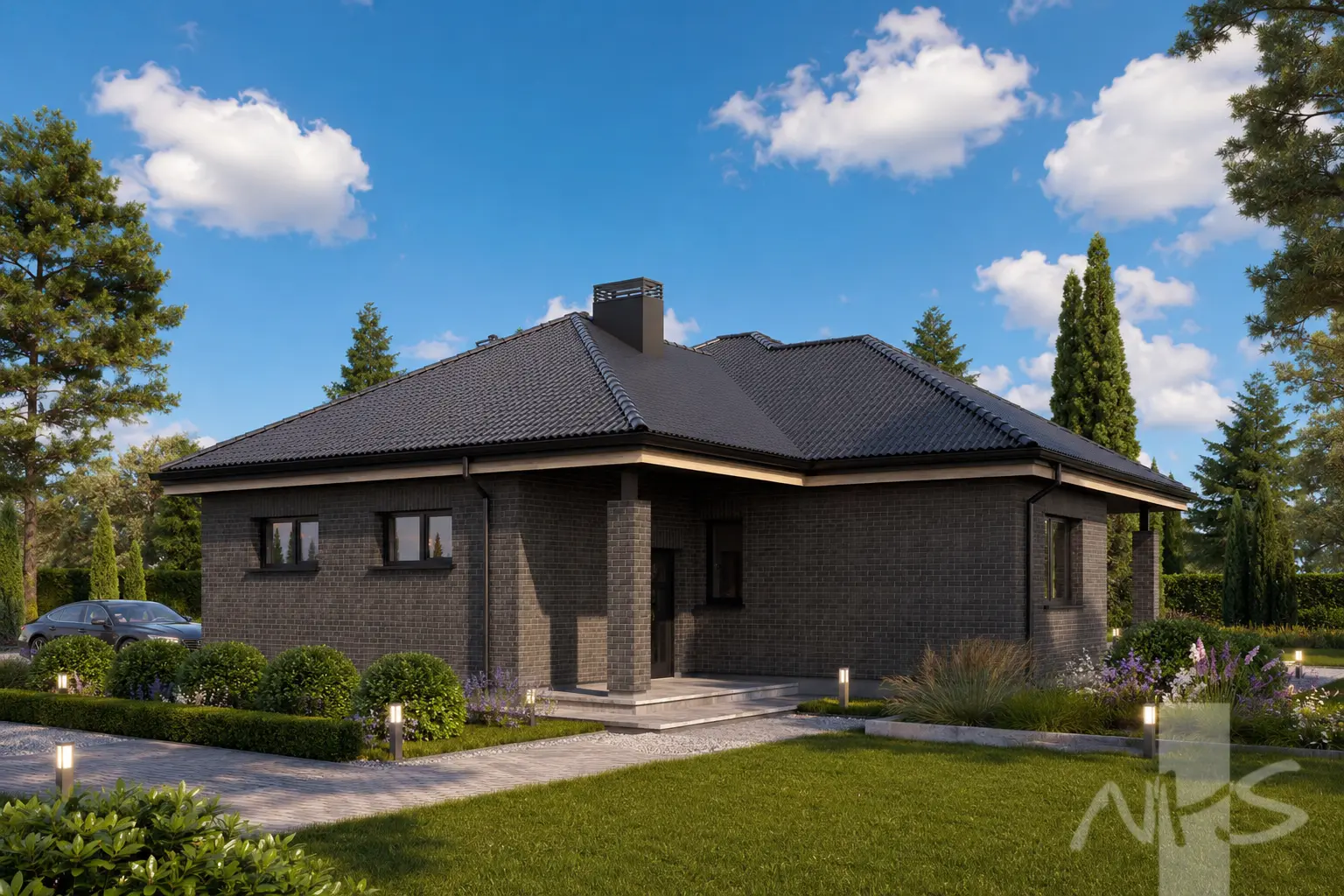 Namo projektas 133 m²: Aukšto, 3 Miegamieji, 1 Vonios, Garažas