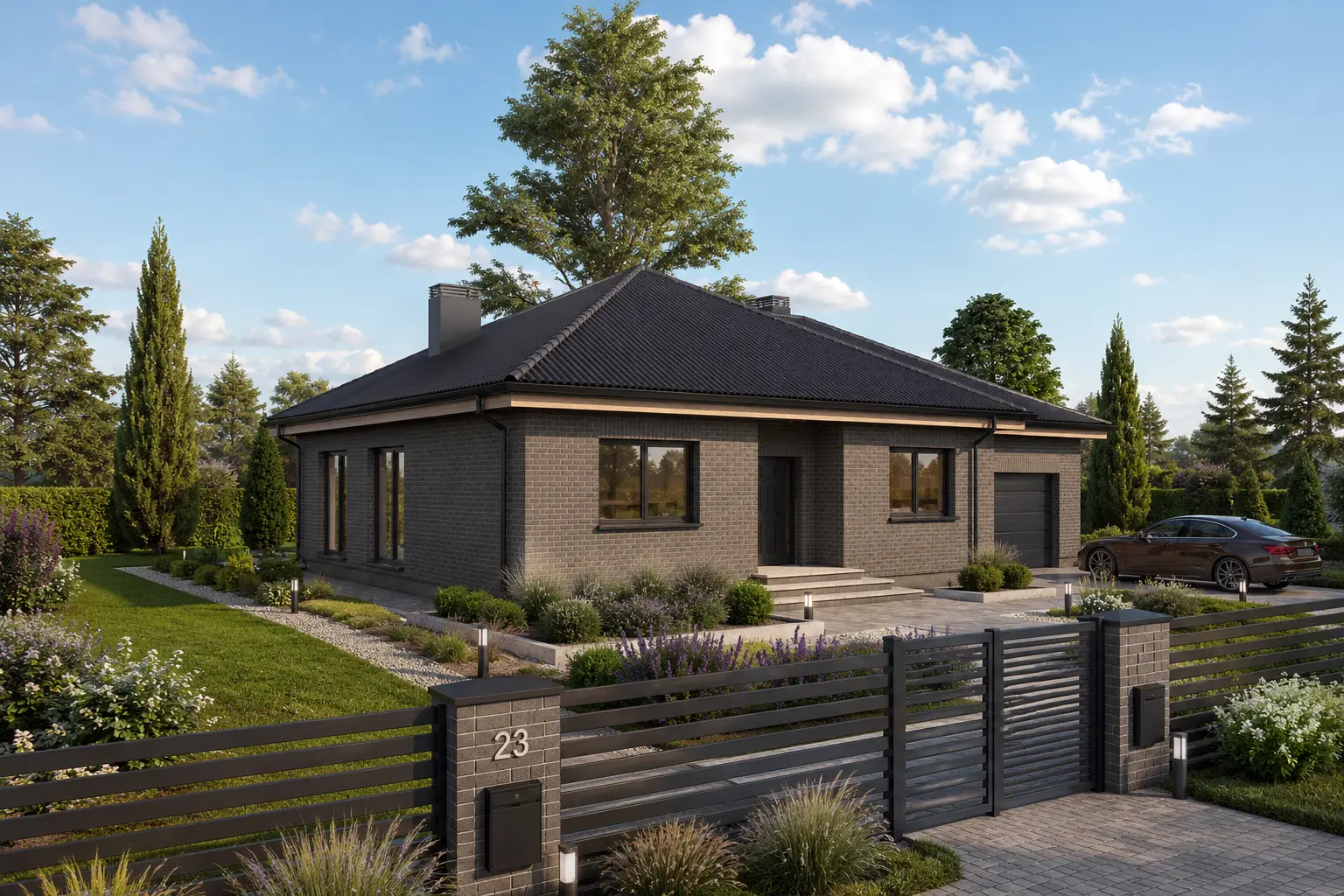 Namo projektas 133 m²: Aukšto, 3 Miegamieji, 1 Vonios, Garažas
