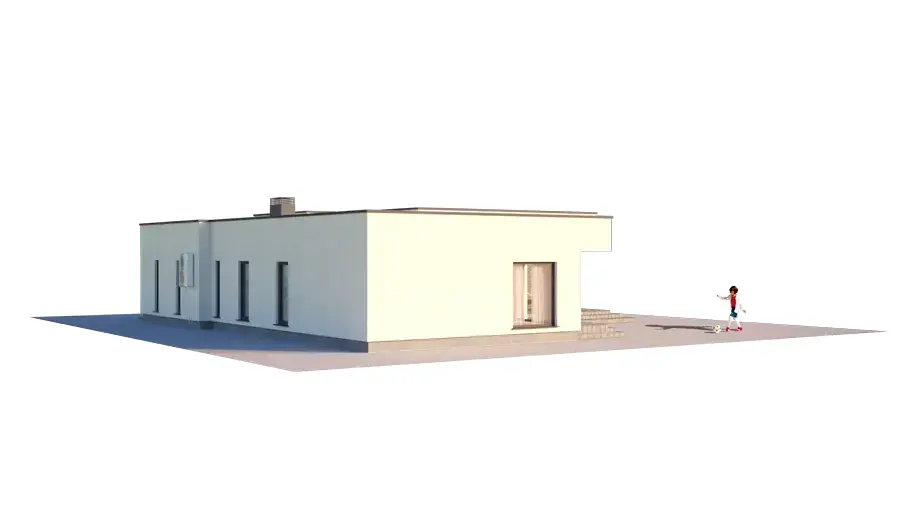 Vieno aukšto namo projektas 216 m²: 3 Miegamieji, Darbo kambarys, 2 Vonios, Atvira virtuvė, Garažas