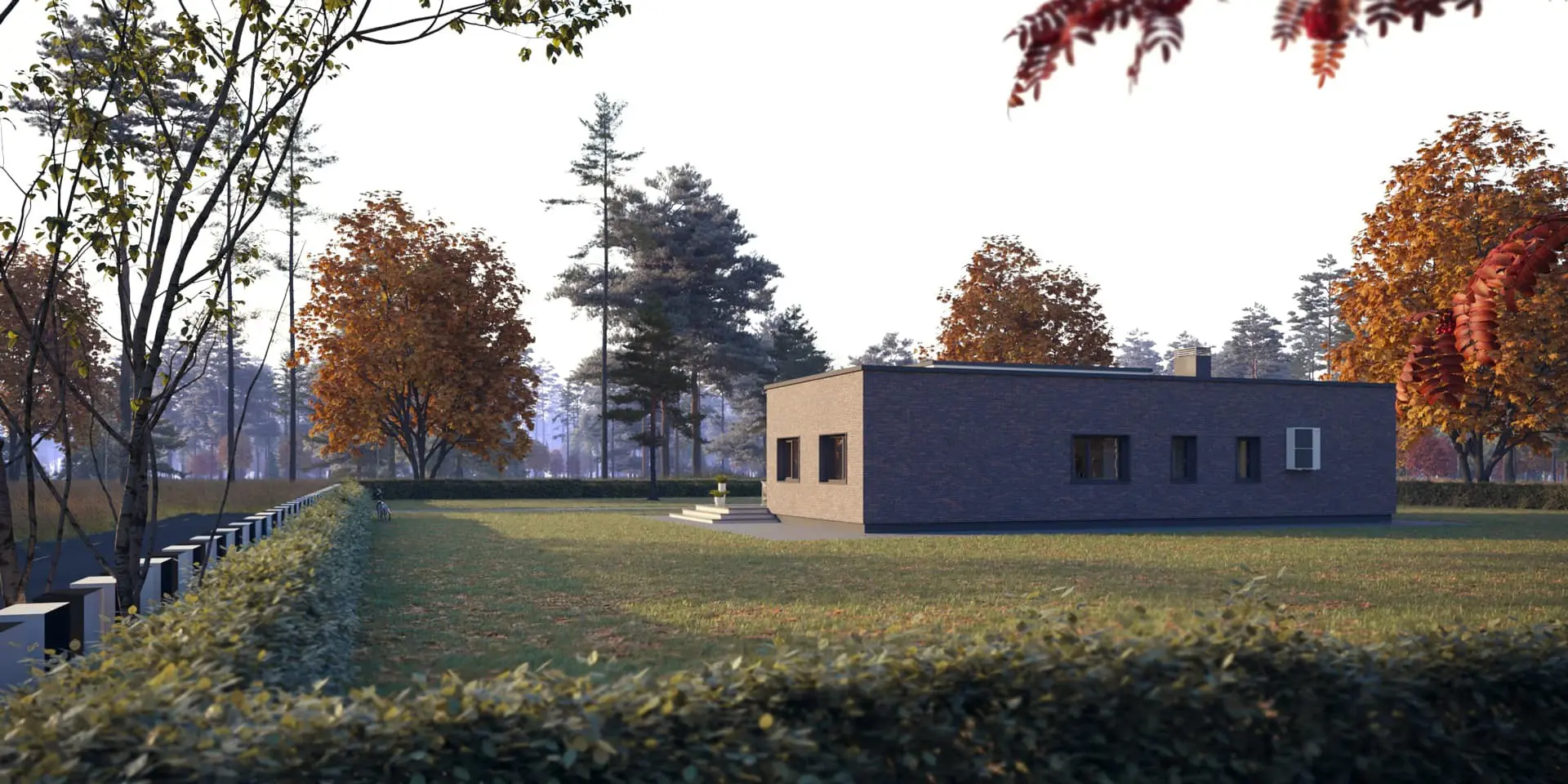 Vieno aukšto namo projektas 138 m²: 3 Miegamieji, 1 Vonios, Atvira virtuvė, Garažas