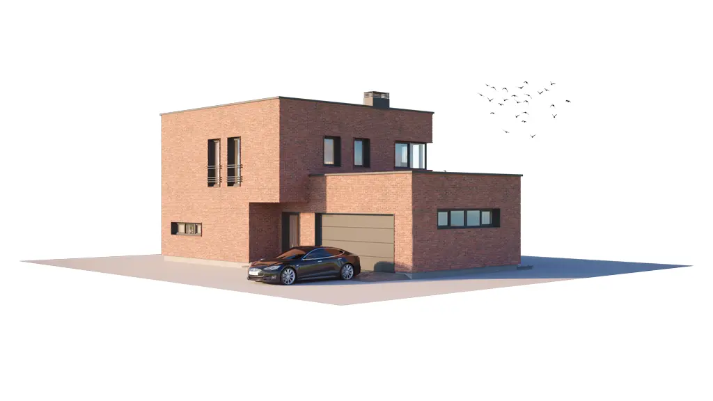 Dviejų aukštų namo projektas 178 m²: 3 Miegamieji, 3 Vonios, Atvira virtuvė, Garažas