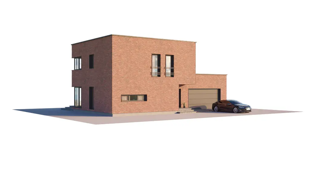 Dviejų aukštų namo projektas 178 m²: 3 Miegamieji, 3 Vonios, Atvira virtuvė, Garažas