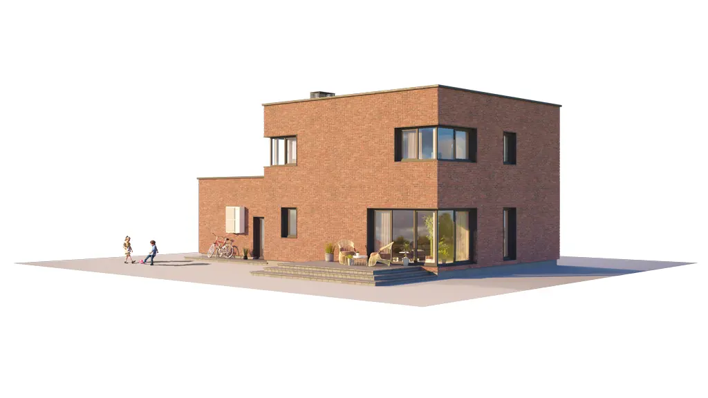 Dviejų aukštų namo projektas 178 m²: 3 Miegamieji, 3 Vonios, Atvira virtuvė, Garažas