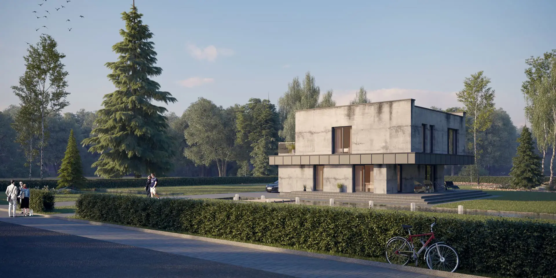 Dviejų aukštų namo projektas 183 m²: 3 Miegamieji, Darbo kambarys, 2 Vonios, Atvira virtuvė, be Garažo