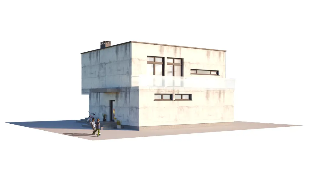Dviejų aukštų namo projektas 191 m²: 3 Miegamieji, Darbo kambarys, 2 Vonios, Atvira virtuvė, be Garažo