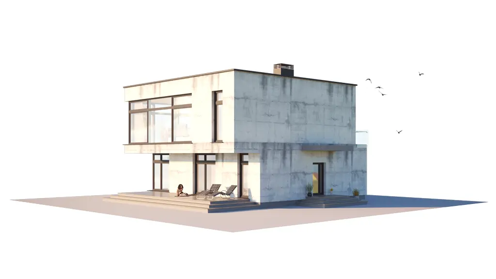 Dviejų aukštų namo projektas 191 m²: 3 Miegamieji, Darbo kambarys, 2 Vonios, Atvira virtuvė, be Garažo