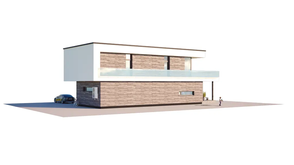 Dviejų aukštų namo projektas 177 m²: 3 Miegamieji, 2 Vonios, Atvira virtuvė, Garažas