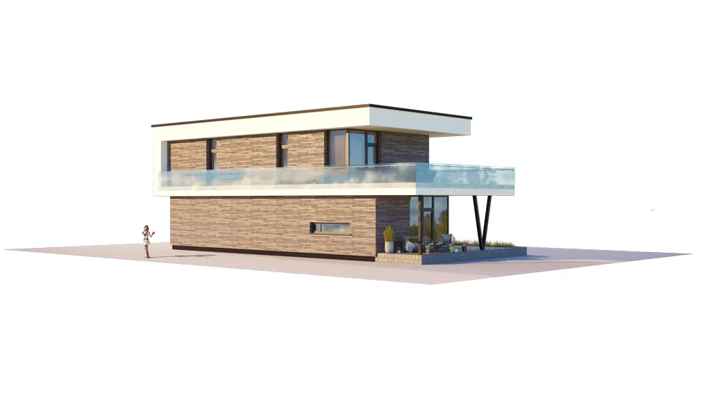 Dviejų aukštų namo projektas 177 m²: 3 Miegamieji, 2 Vonios, Atvira virtuvė, Garažas