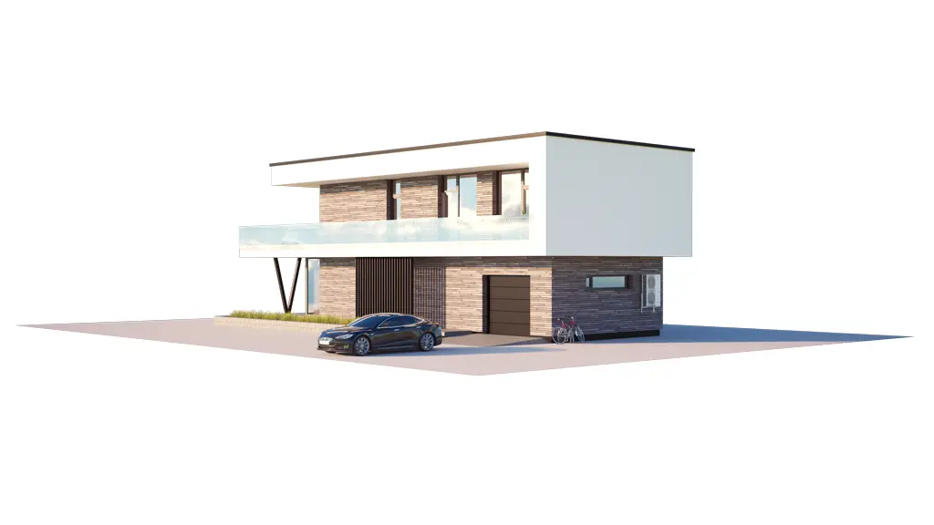Dviejų aukštų namo projektas 177 m²: 3 Miegamieji, 2 Vonios, Atvira virtuvė, Garažas