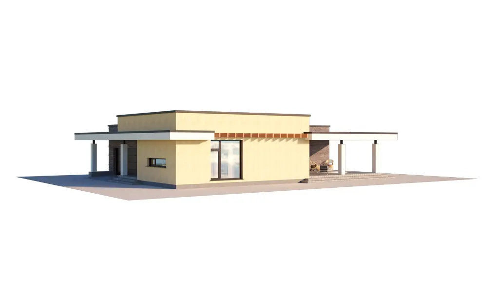 Vieno aukšto namo projektas 192 m²: 2 Miegamieji, 3 Vonios, Atvira virtuvė, Garažas