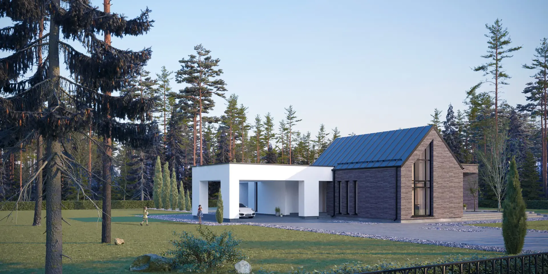 Vieno aukšto namo projektas 177 m²: 4 Miegamieji, 3 Vonios, Atvira virtuvė, be Garažo