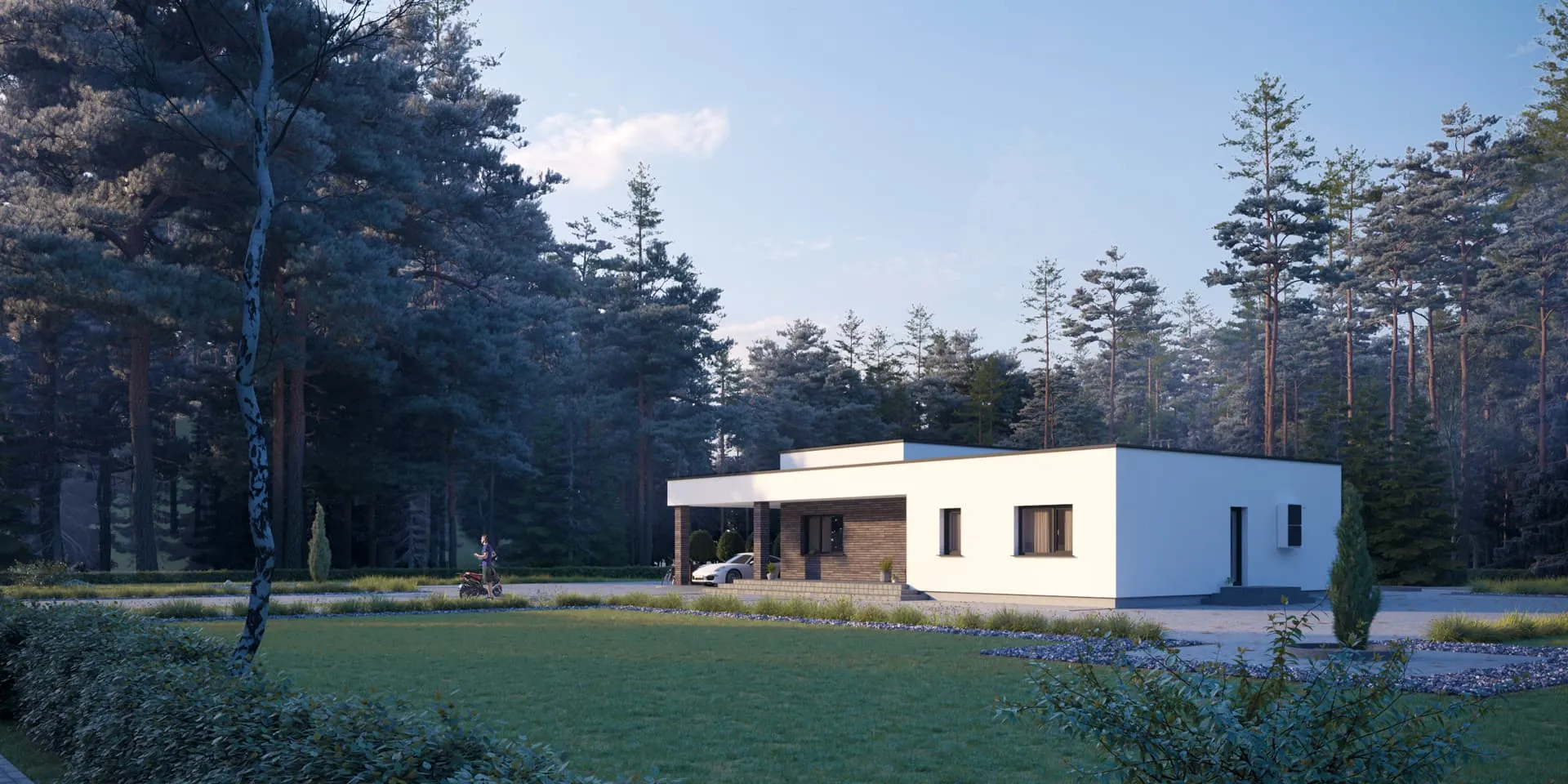 Vieno aukšto namo projektas 137 m²: 3 Miegamieji, 1 Vonios, Atvira virtuvė, be Garažo
