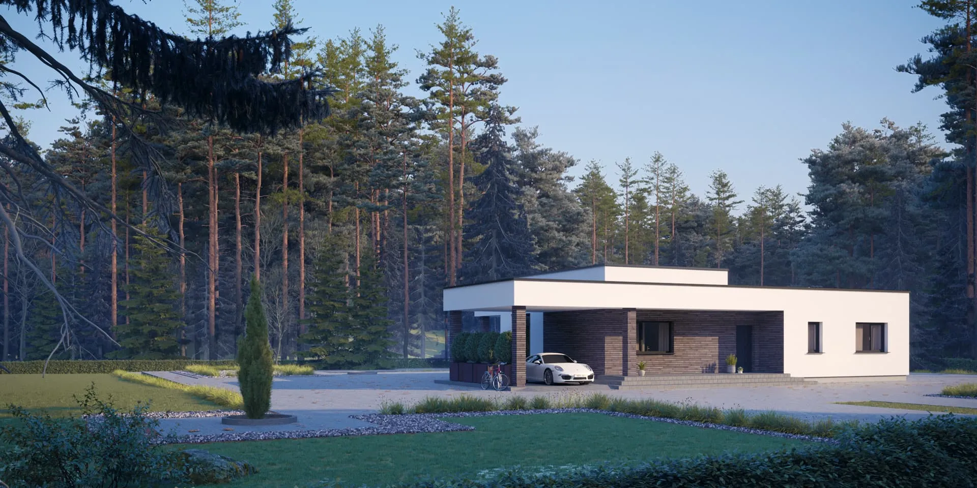 Vieno aukšto namo projektas 137 m²: 3 Miegamieji, 1 Vonios, Atvira virtuvė, be Garažo