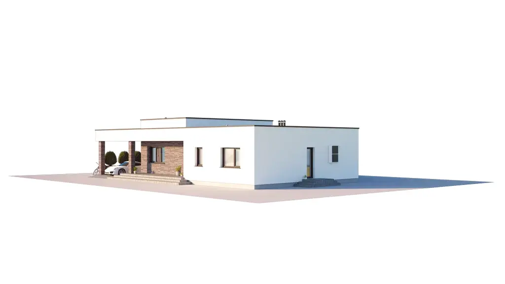 Vieno aukšto namo projektas 137 m²: 3 Miegamieji, 1 Vonios, Atvira virtuvė, be Garažo