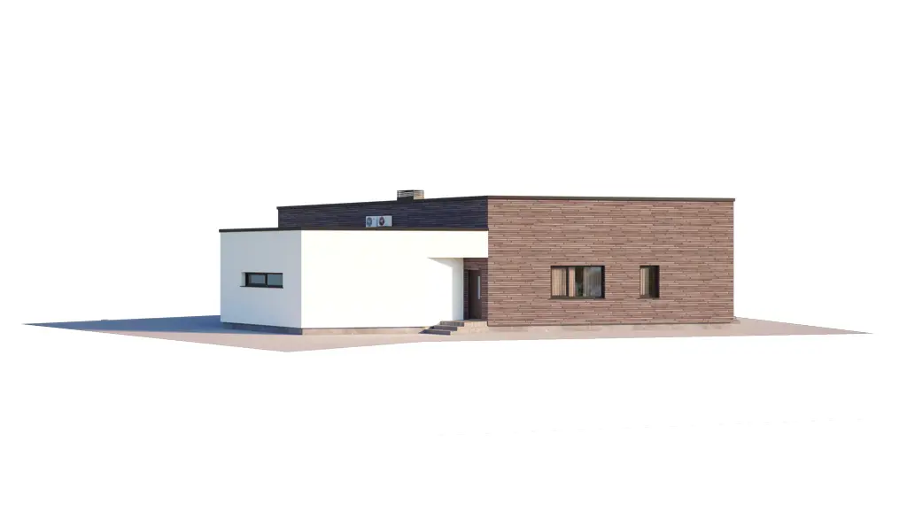 Vieno aukšto namo projektas 179 m²: 2 Miegamieji, 2 Vonios, Atvira virtuvė, Garažas