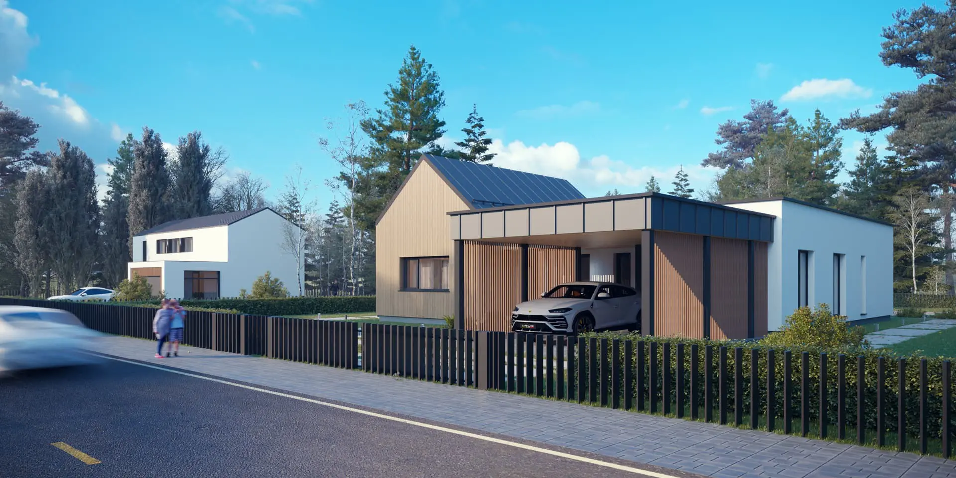 Vieno aukšto namo projektas 121 m²: 3 Miegamieji, 2 Vonios, Atvira virtuvė, be Garažo