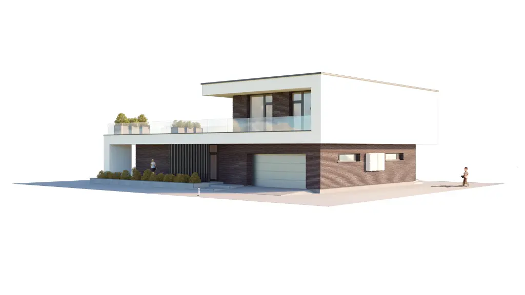 Dviejų aukštų namo projektas 233 m²: 3 Miegamieji, 3 Vonios, Atvira virtuvė, be Garažo