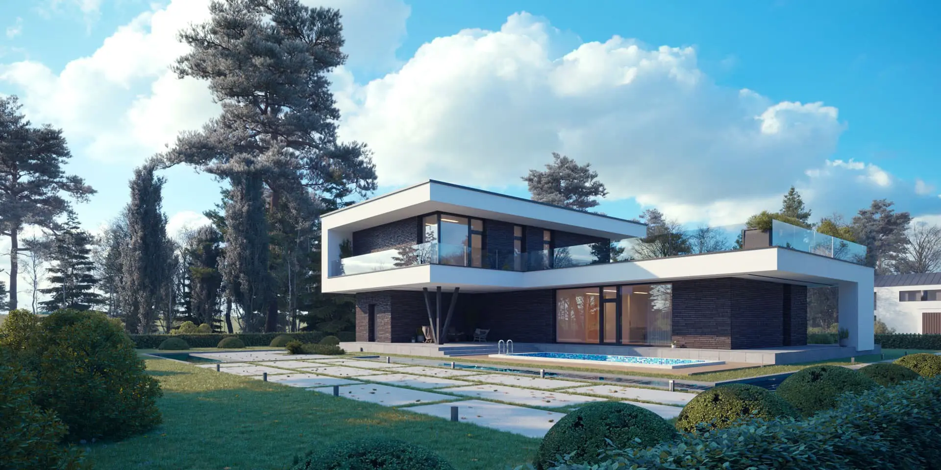 Dviejų aukštų namo projektas 233 m²: 3 Miegamieji, 3 Vonios, Atvira virtuvė, be Garažo