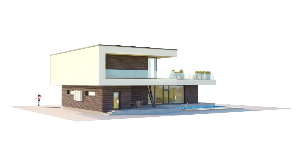 Dviejų aukštų namo projektas 233 m²: 3 Miegamieji, 3 Vonios, Atvira virtuvė, be Garažo