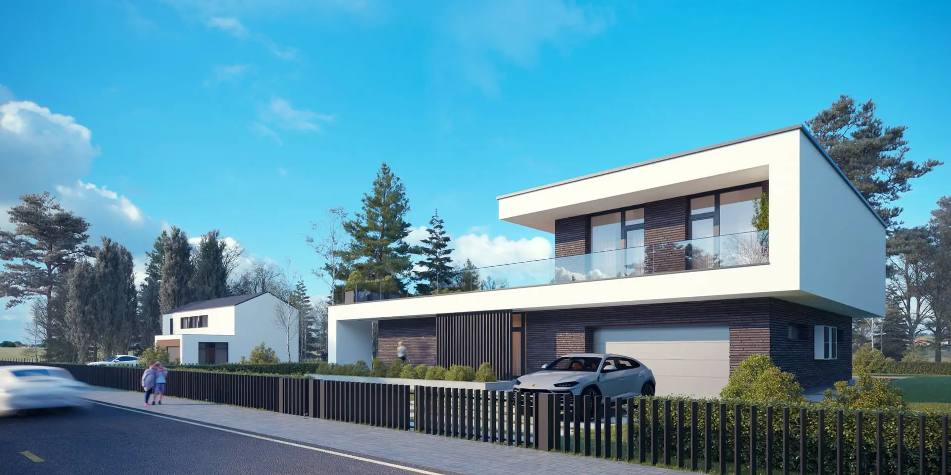 Dviejų aukštų namo projektas 233 m²: 3 Miegamieji, 3 Vonios, Atvira virtuvė, be Garažo