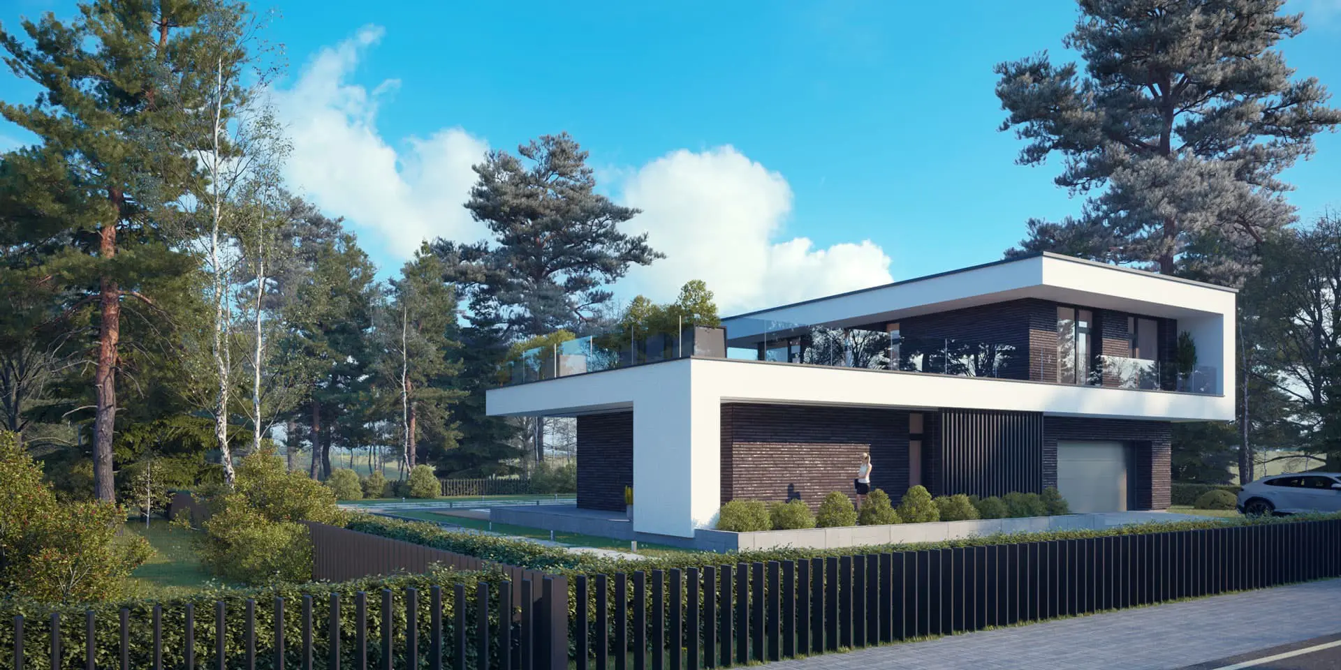 Dviejų aukštų namo projektas 233 m²: 3 Miegamieji, 3 Vonios, Atvira virtuvė, be Garažo