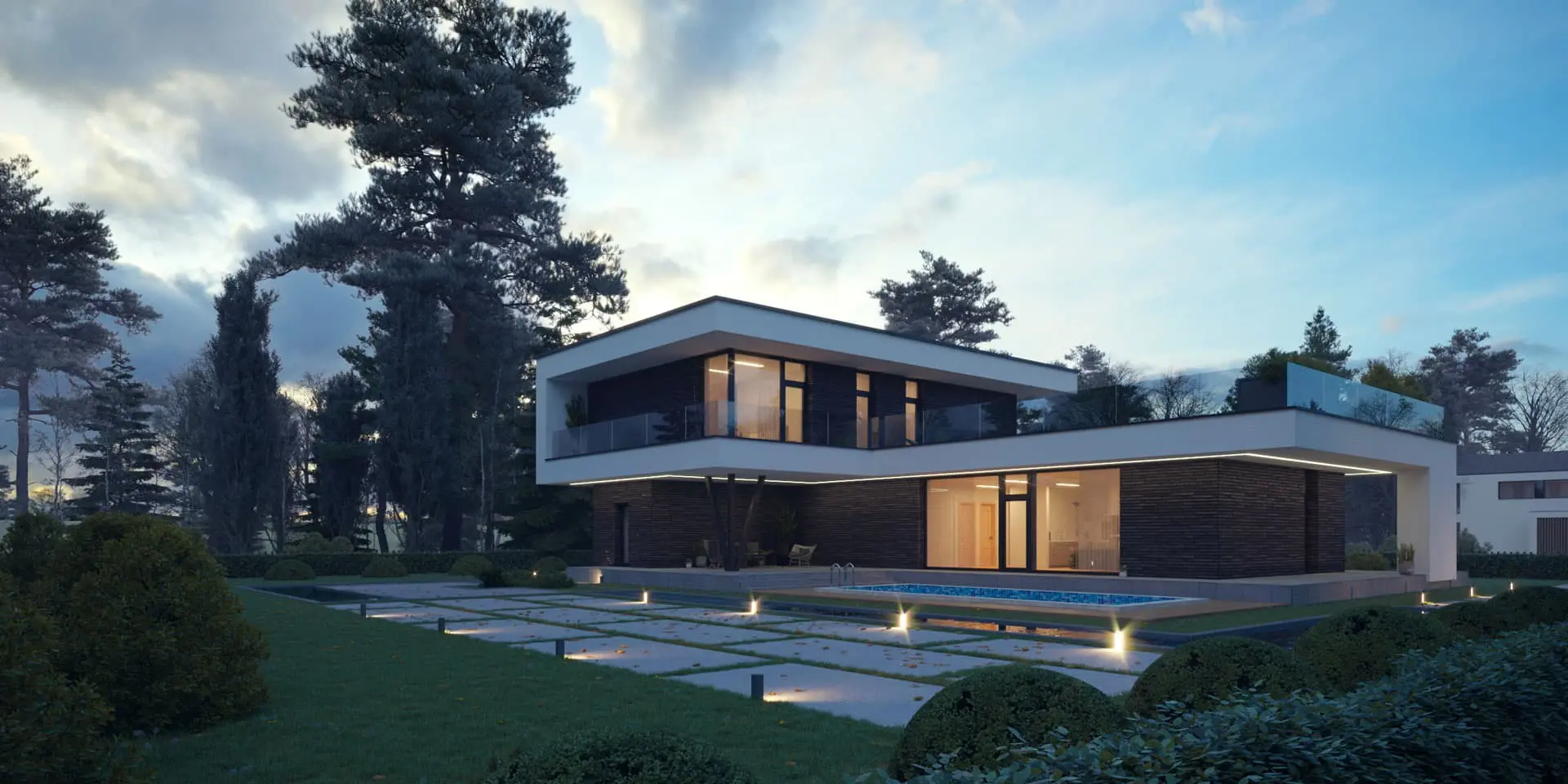 Dviejų aukštų namo projektas 233 m²: 3 Miegamieji, 3 Vonios, Atvira virtuvė, be Garažo