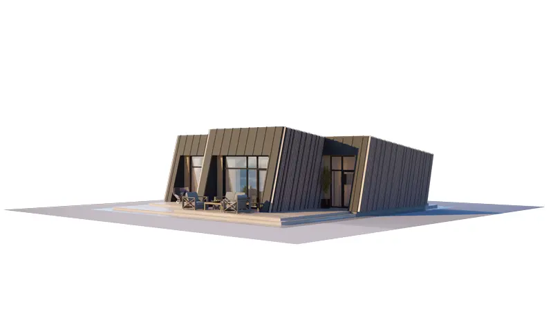 Vieno aukšto namo projektas 90 m²: 2 Miegamieji, 1 Vonios, Atvira virtuvė, be Garažo