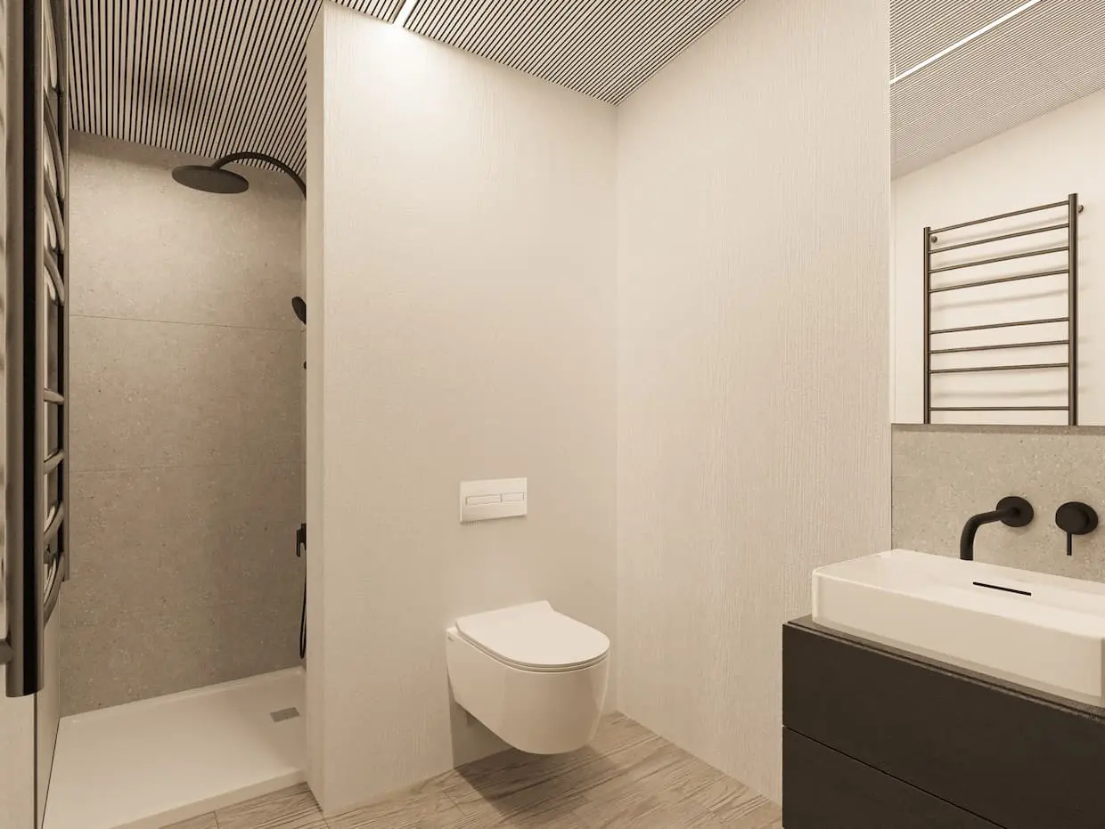 Vieno aukšto namo projektas 90 m²: 2 Miegamieji, 1 Vonios, Atvira virtuvė, be Garažo