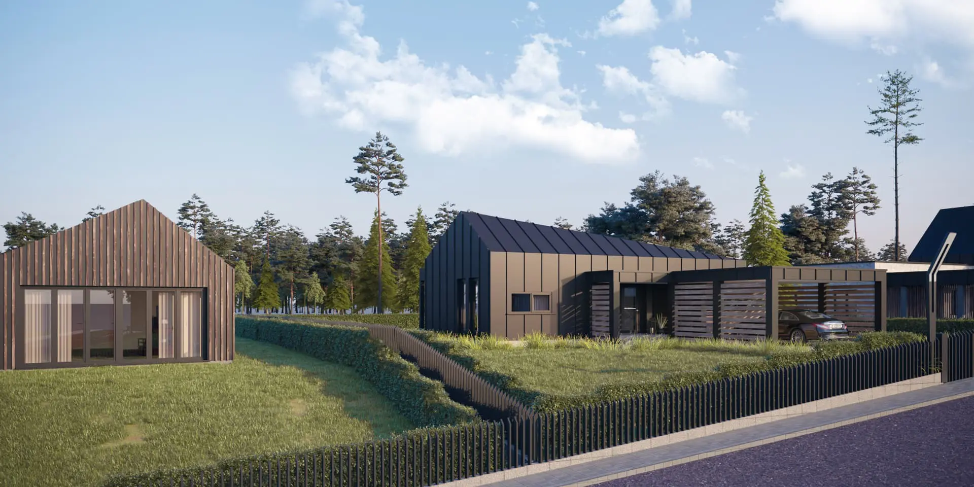 Vieno aukšto namo projektas 80 m²: 3 Miegamieji, 1 Vonios, Atvira virtuvė, be Garažo
