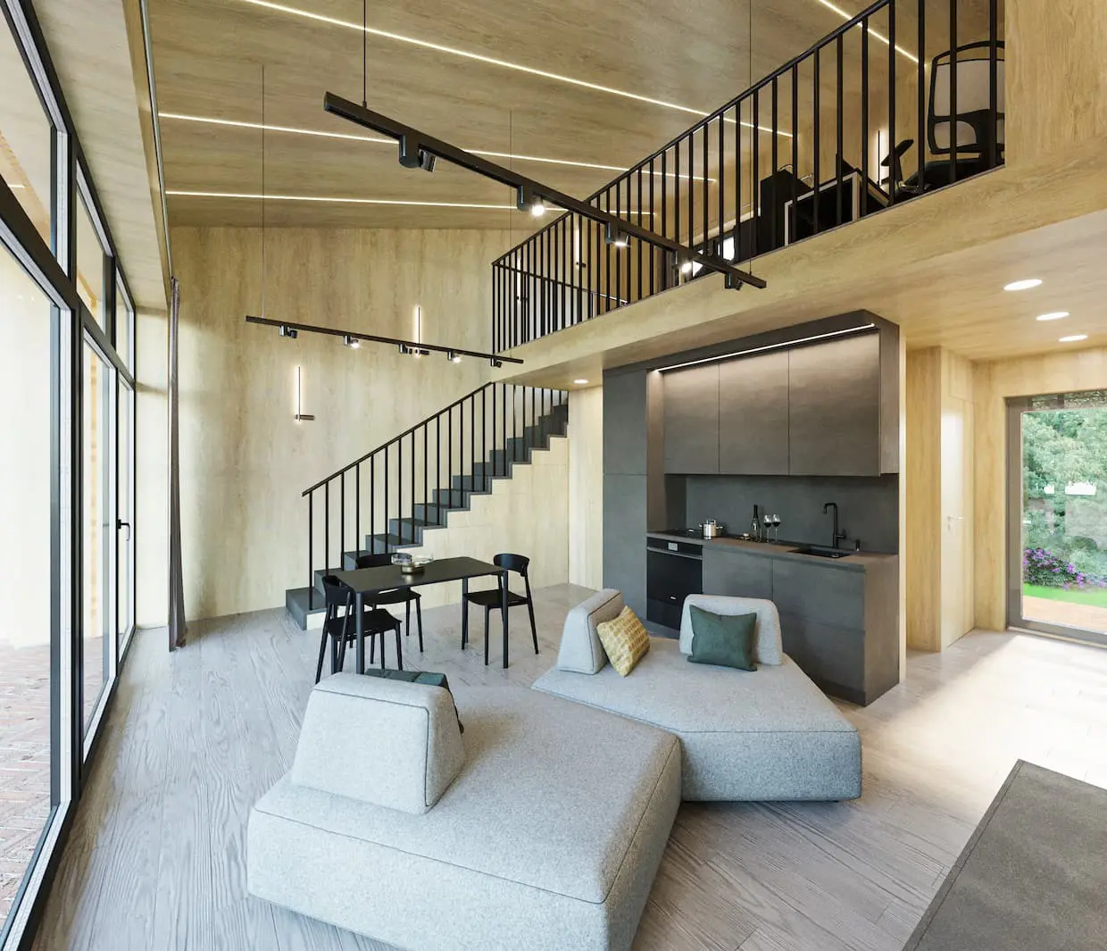 Vieno aukšto namo projektas 80 m²: 3 Miegamieji, 1 Vonios, Atvira virtuvė, be Garažo